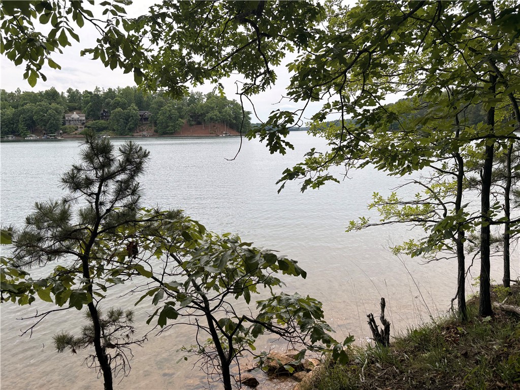 4 Warpath Ridge Trail Six Mile, SC 29682 - Photo 5 of 16 A tranquil Lake Keowee view awaits, framed by verdant trees and a gentle shoreline.
