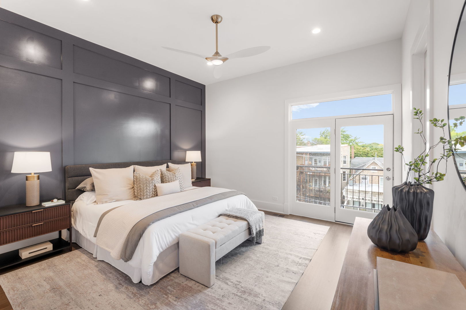 1426 West Irving Park Road, Unit 4 Chicago, IL 60613 - Photo 12 of 19 a bedroom with a bed and a large window