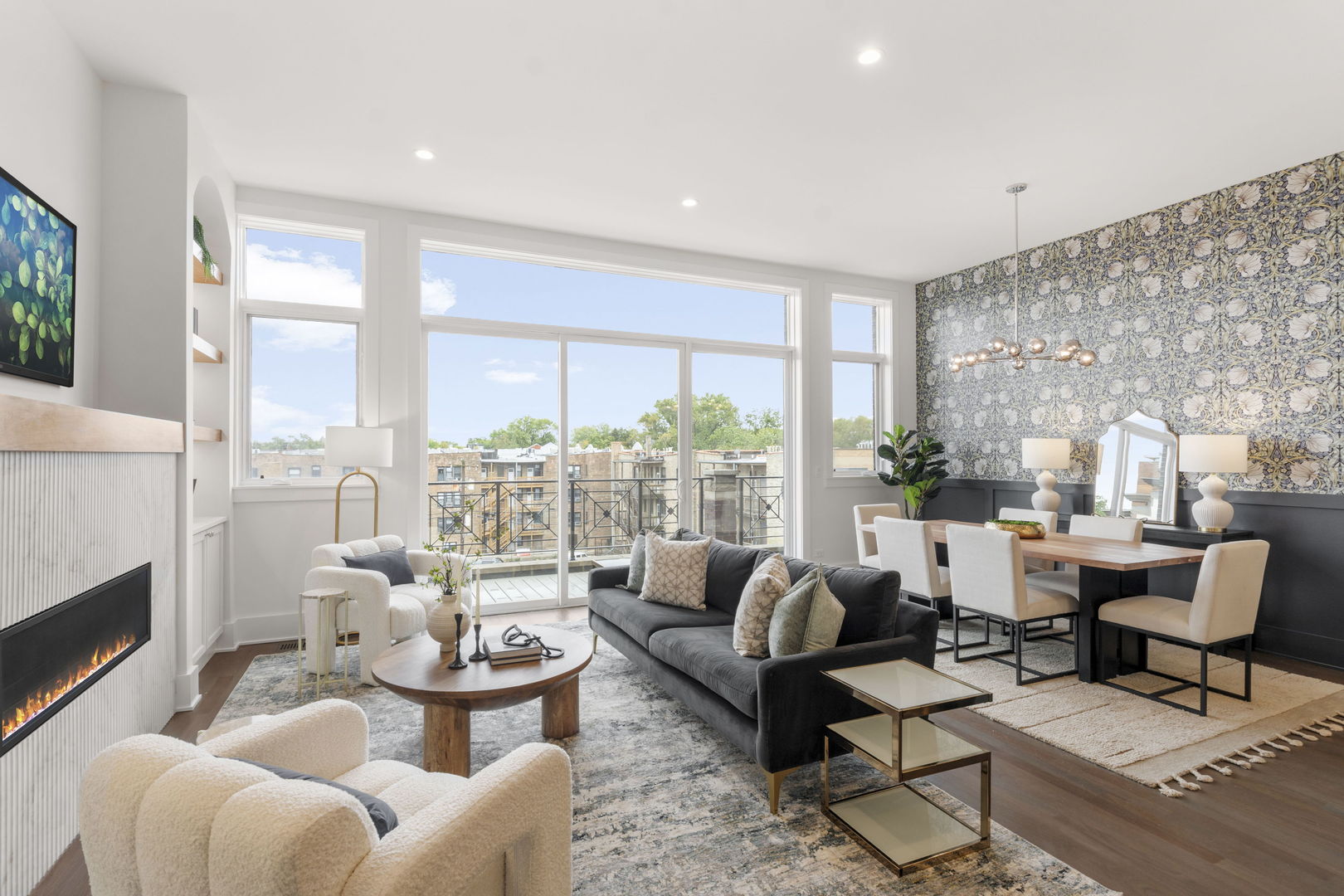 1426 West Irving Park Road, Unit 4 Chicago, IL 60613 - Photo 2 of 19 a living room with furniture and a large window