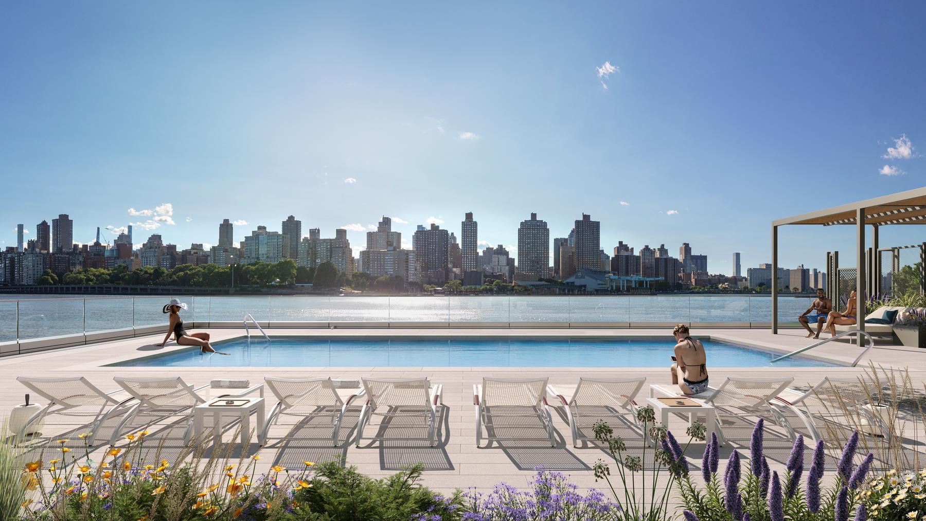 20 Halletts Point, Unit 22405 Queens, NY 11102 - Photo 3 of 47 a view of swimming pool with outdoor seating and city view