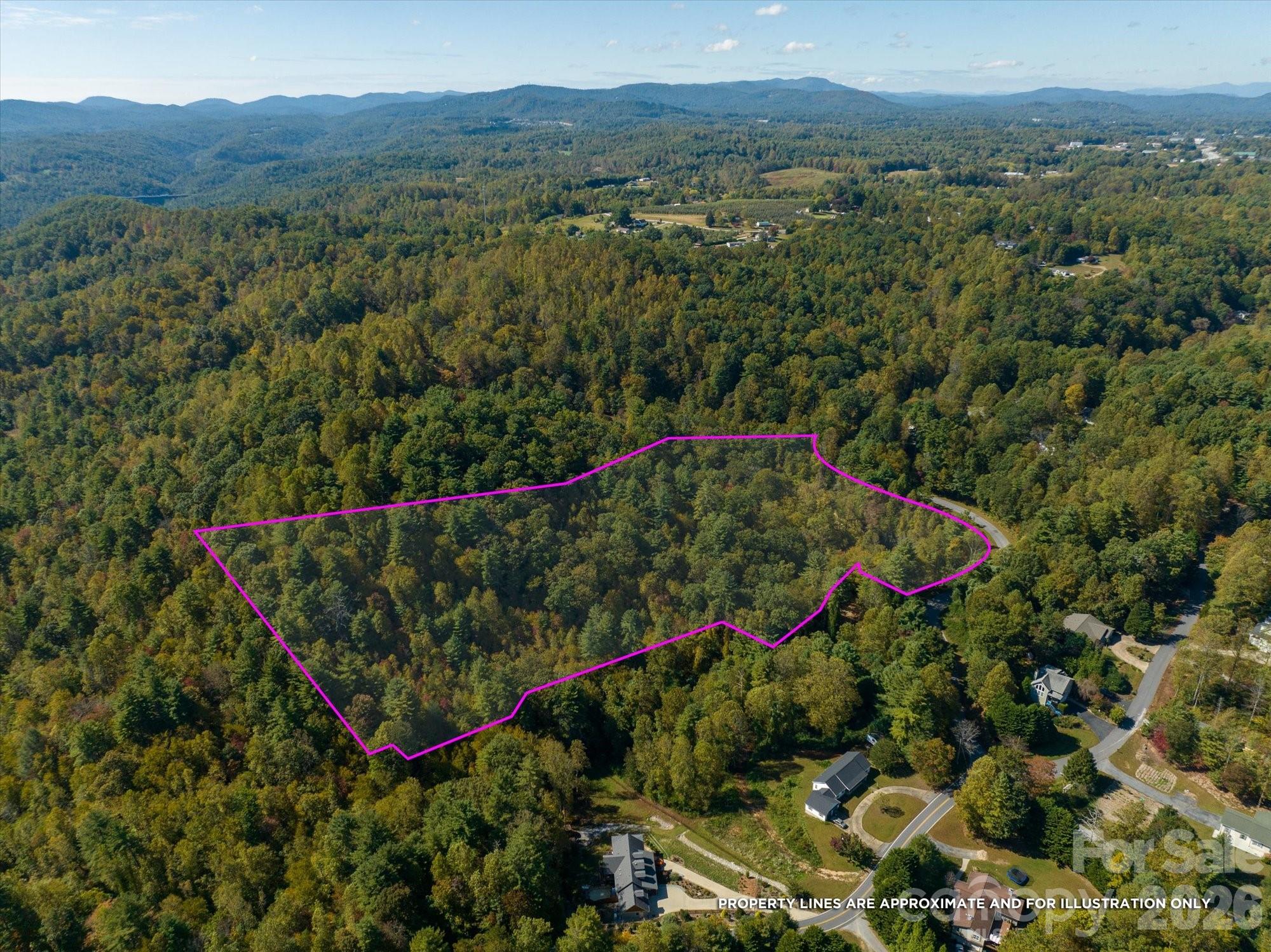 0 Big Hungry Road Flat Rock, NC 28731 - Photo 6 of 40 an aerial view of green landscape with trees houses and mountain view