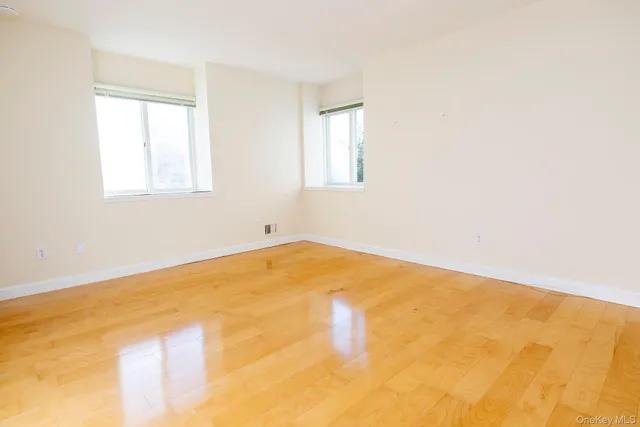 a view of a room with a window