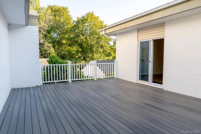 a view of a wooden deck