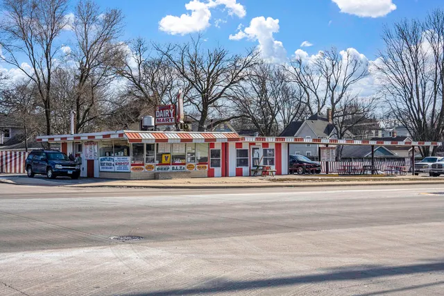 a view of street with building