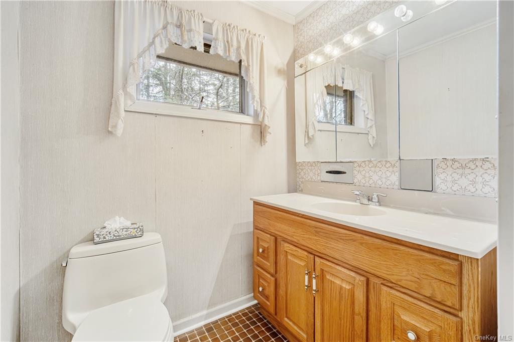 461 East Mountain Road North Cold Spring, NY 10516 - Photo 18 of 29 a bathroom with a sink a toilet and mirror