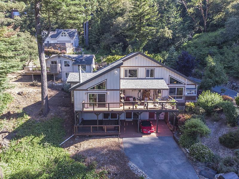 223 Ridge Road Woodside, CA 94062 - Photo 3 of 27 a view of a house with backyard and sitting area