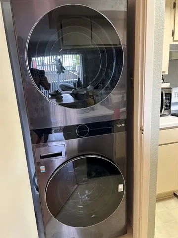 a close view of washer and dryer