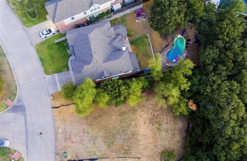 an aerial view of a house