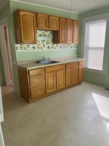 a view of kitchen with window