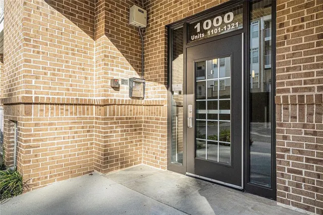 a view of a brick building