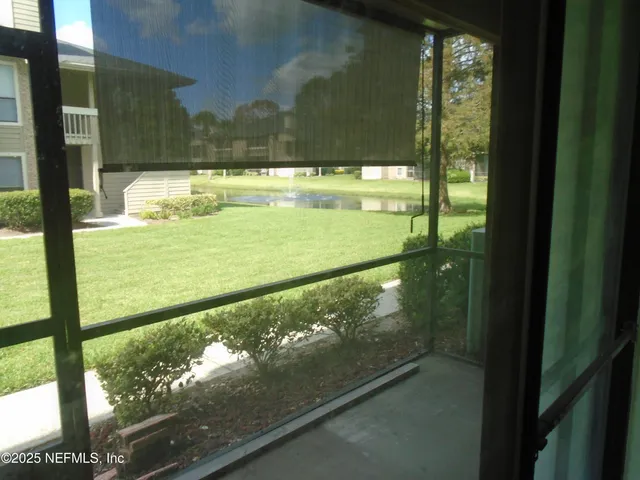 a view of water from a window