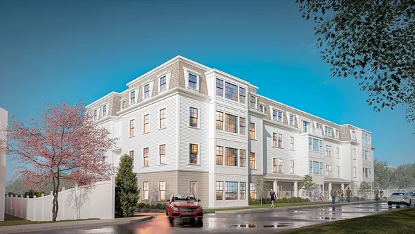 a front view of a building