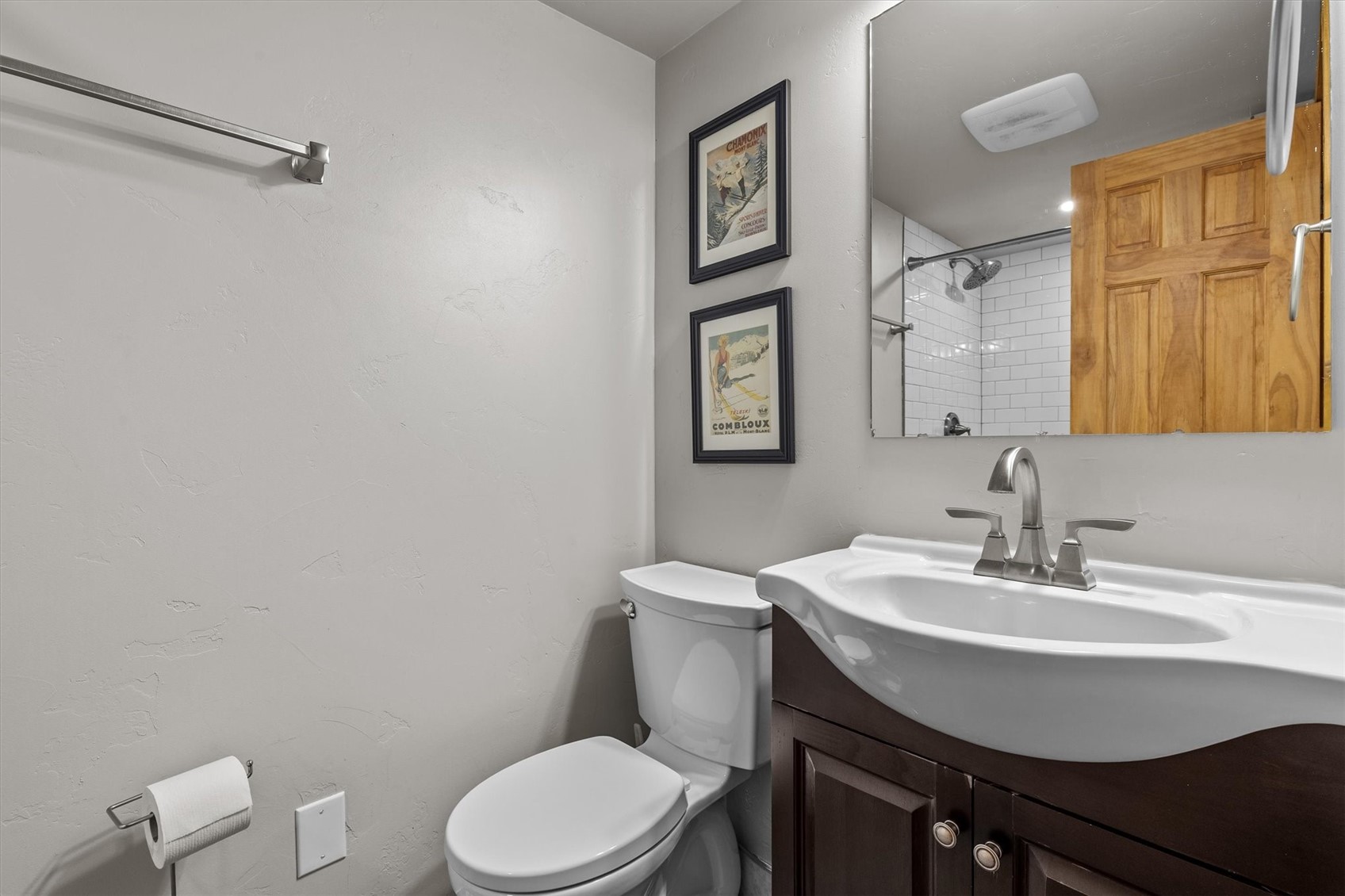 2602 Longthong Road, Unit 107 Steamboat Springs, CO 80487 - Photo 18 of 32 a bathroom with a sink a toilet and a mirror
