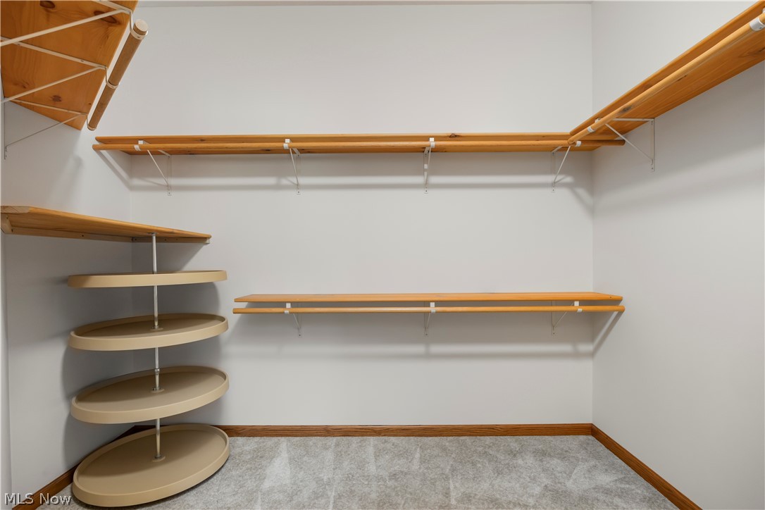 51488 Peck Wadsworth Road Wellington, OH 44090 - Photo 35 of 50 Walk-in closet featuring light wood shelving, clothes rods, and a multi-level circular storage system