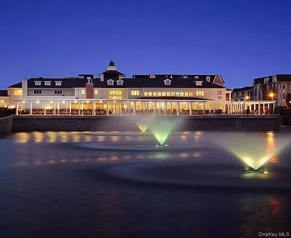 a view of a lake with a city