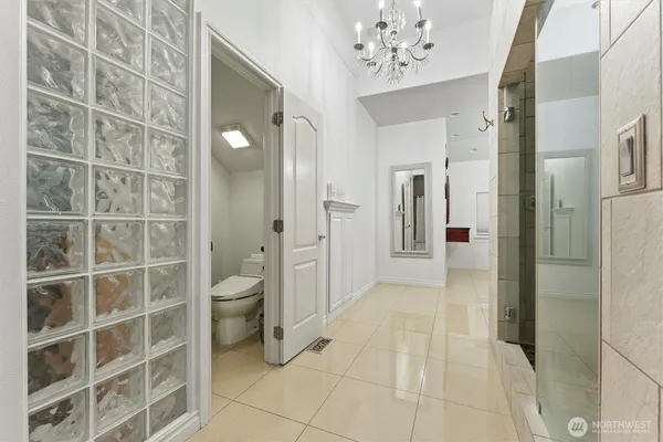 a view of a bathroom with a shower