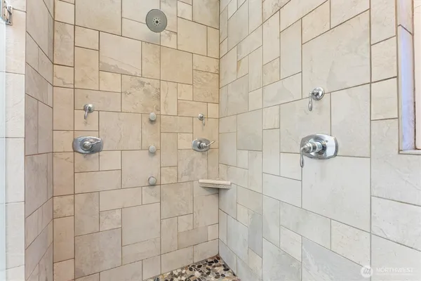 a bathroom with a shower