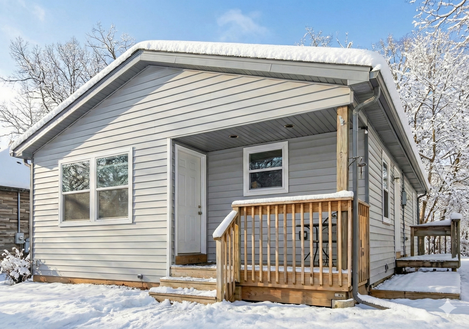 a view of a house with a door and a window