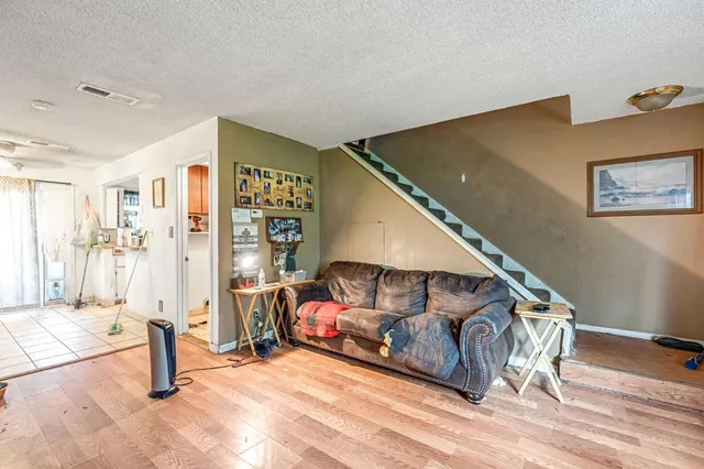 a living room with furniture