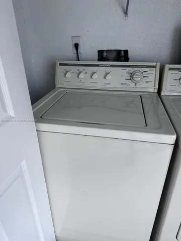 a close view of washer and dryer