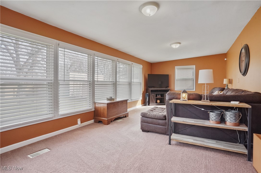 1533 Old Forge Road Kent, OH 44240 - Photo 13 of 33 Living area featuring carpet, visible vents, and baseboards