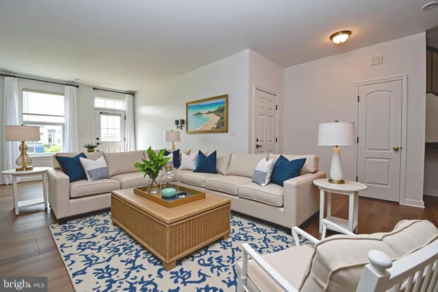 a living room with furniture potted plant and a window