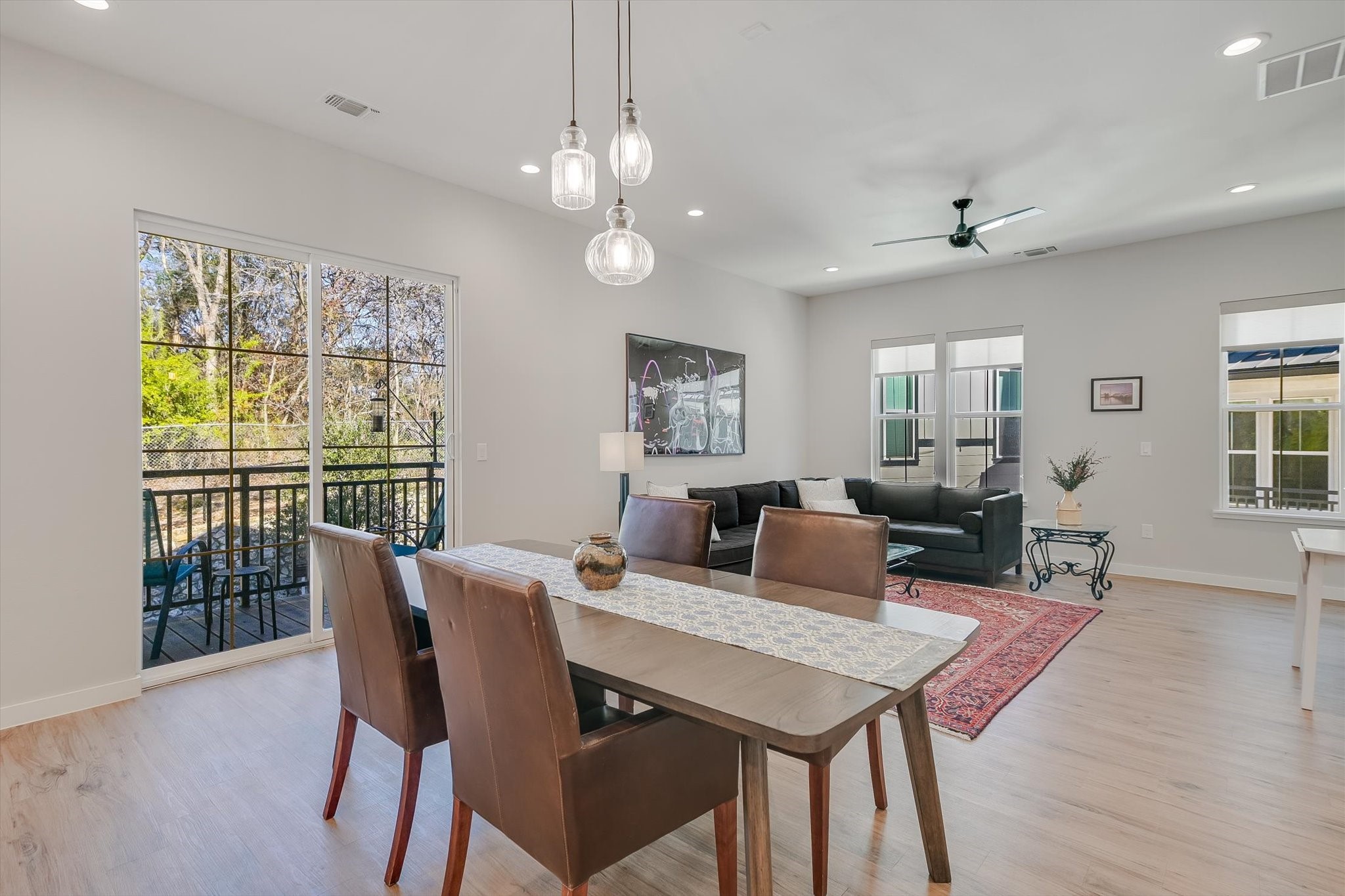 3809 Valley View Road, Unit 7 Austin, TX 78704 - Photo 7 of 21 Dining room featuring ceiling fan and light wood-type flooring