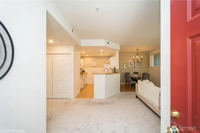 a view of a kitchen and utility room