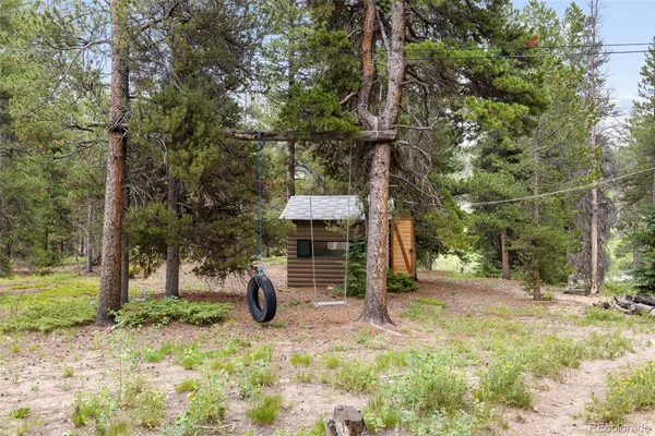 a view of backyard of house