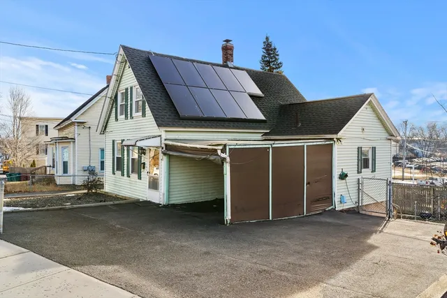 a view of a house with a garage