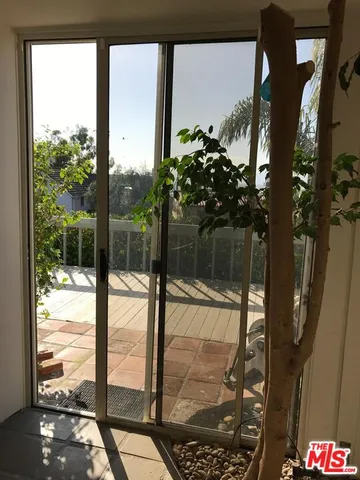 a view of a glass door
