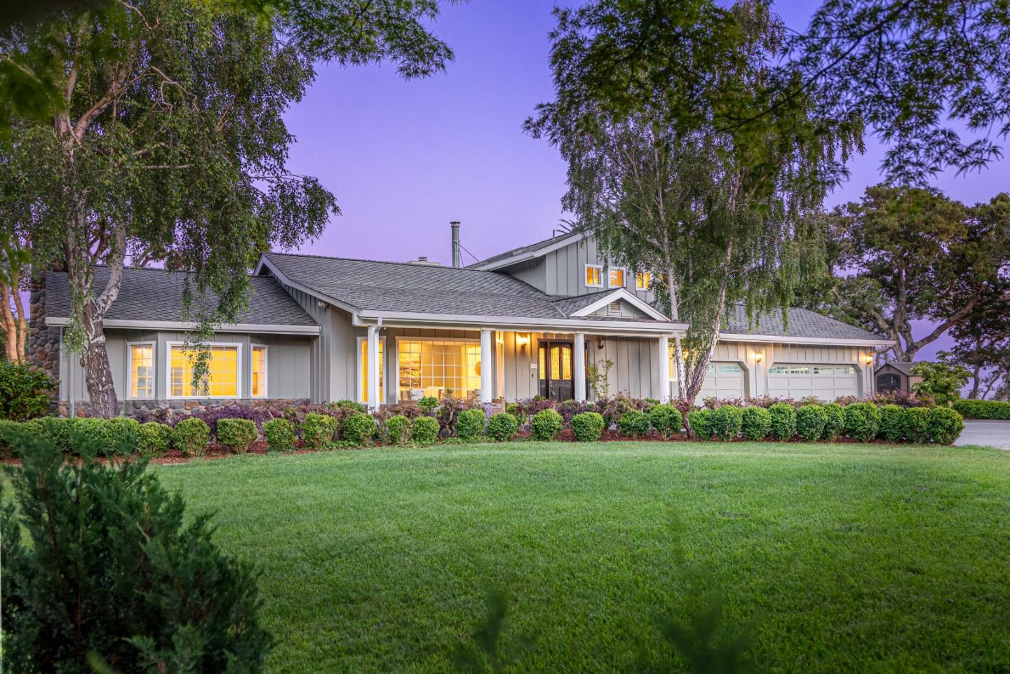 348 Los Robles Road Soquel, CA 95073 - Photo 2 of 87 a front view of a house with a garden
