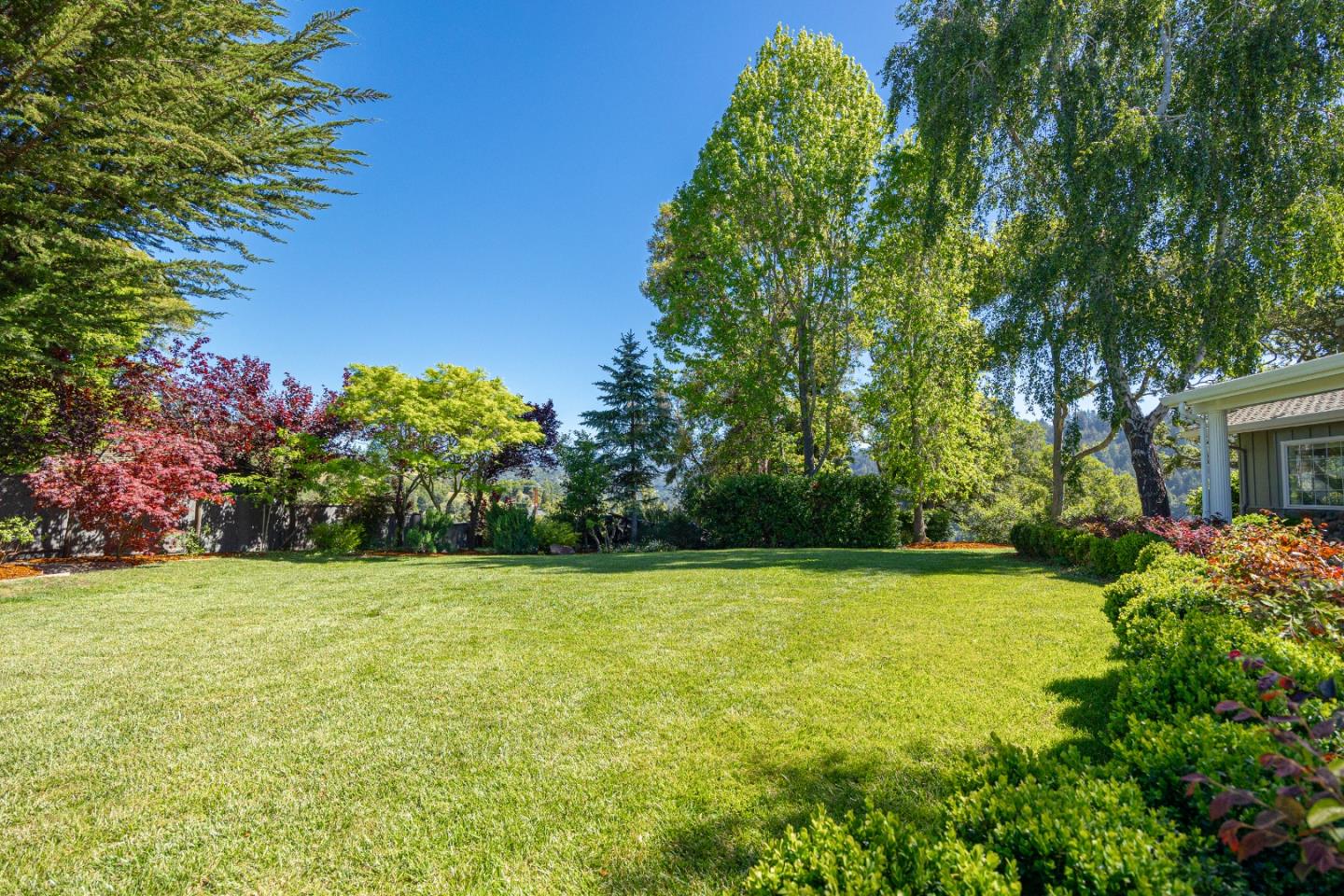 348 Los Robles Road Soquel, CA 95073 - Photo 63 of 87 a view of a garden with a building in the background