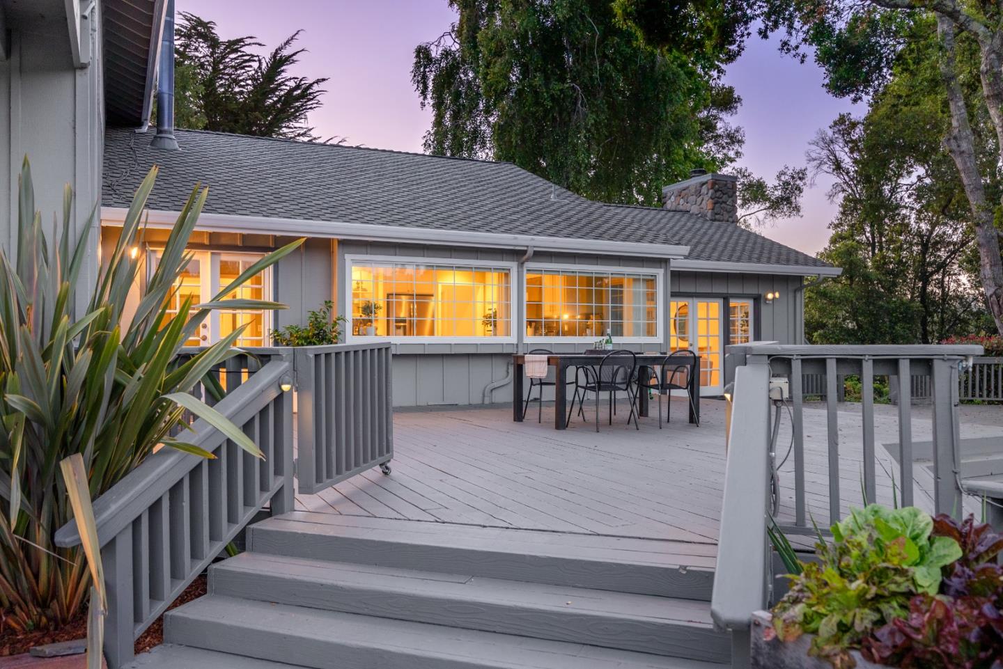 348 Los Robles Road Soquel, CA 95073 - Photo 81 of 87 a view of a house with wooden floor and a swimming pool with a porch