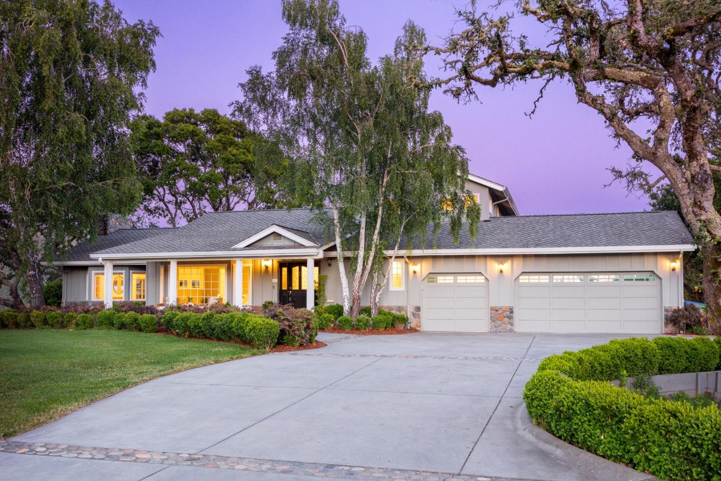 348 Los Robles Road Soquel, CA 95073 - Photo 87 of 87 a front view of a house with a yard and garage
