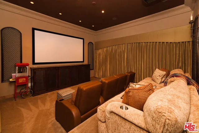 a projector room with furniture