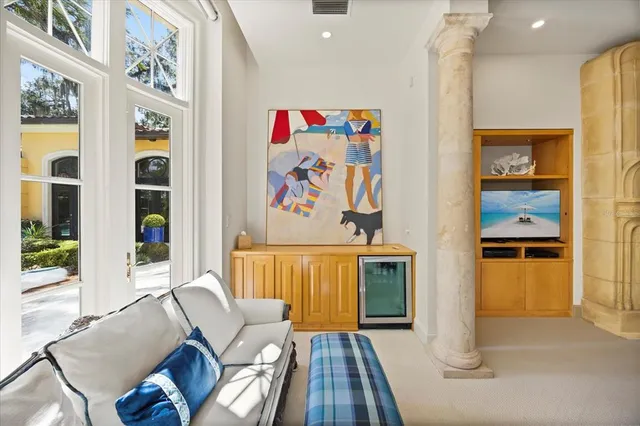 a view of house with outdoor space and swimming pool