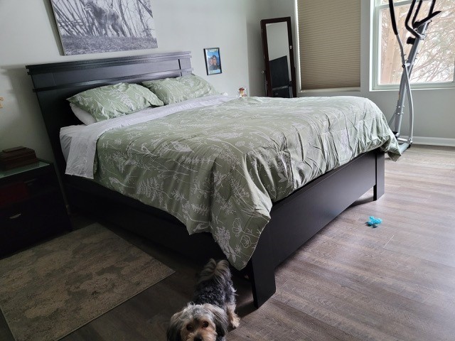 503 Metropolitan Street, Unit 503 Aurora, IL 60502 - Photo 17 of 24 a bed sitting in a bedroom next to a window