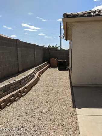 a terrace with a wooden floor