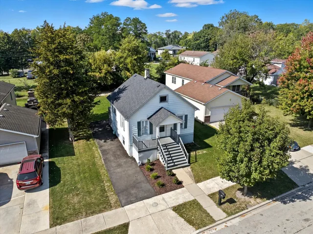 an aerial view of a house