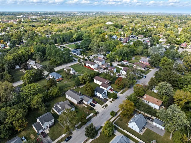 an aerial view of a city with lots of residential buildings