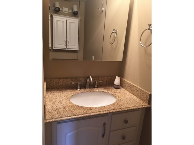 12 Parkside Court, Unit 4 Vernon Hills, IL 60061 - Photo 13 of 16 a bathroom with a granite countertop sink and a mirror