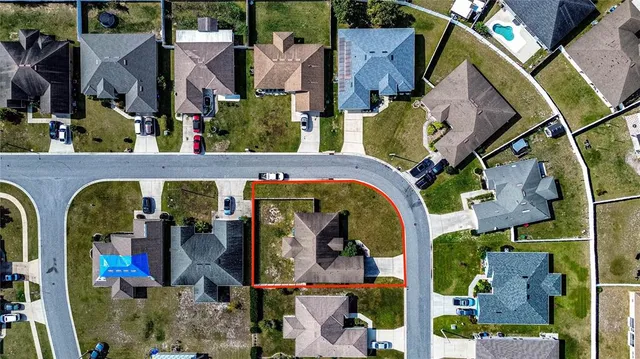 an aerial view of multiple house