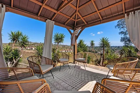 a view of outdoor space with seating area