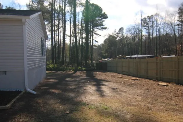 a backyard of a house