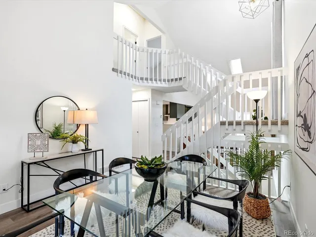 a table and chairs in a room