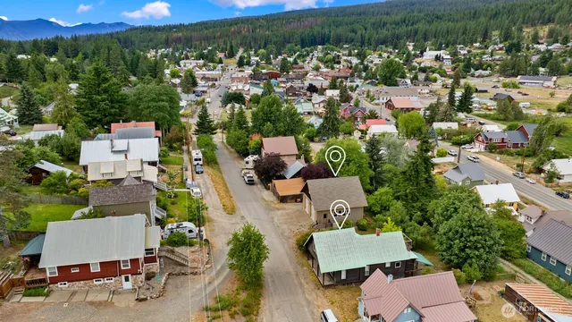 a view of a city with a lake
