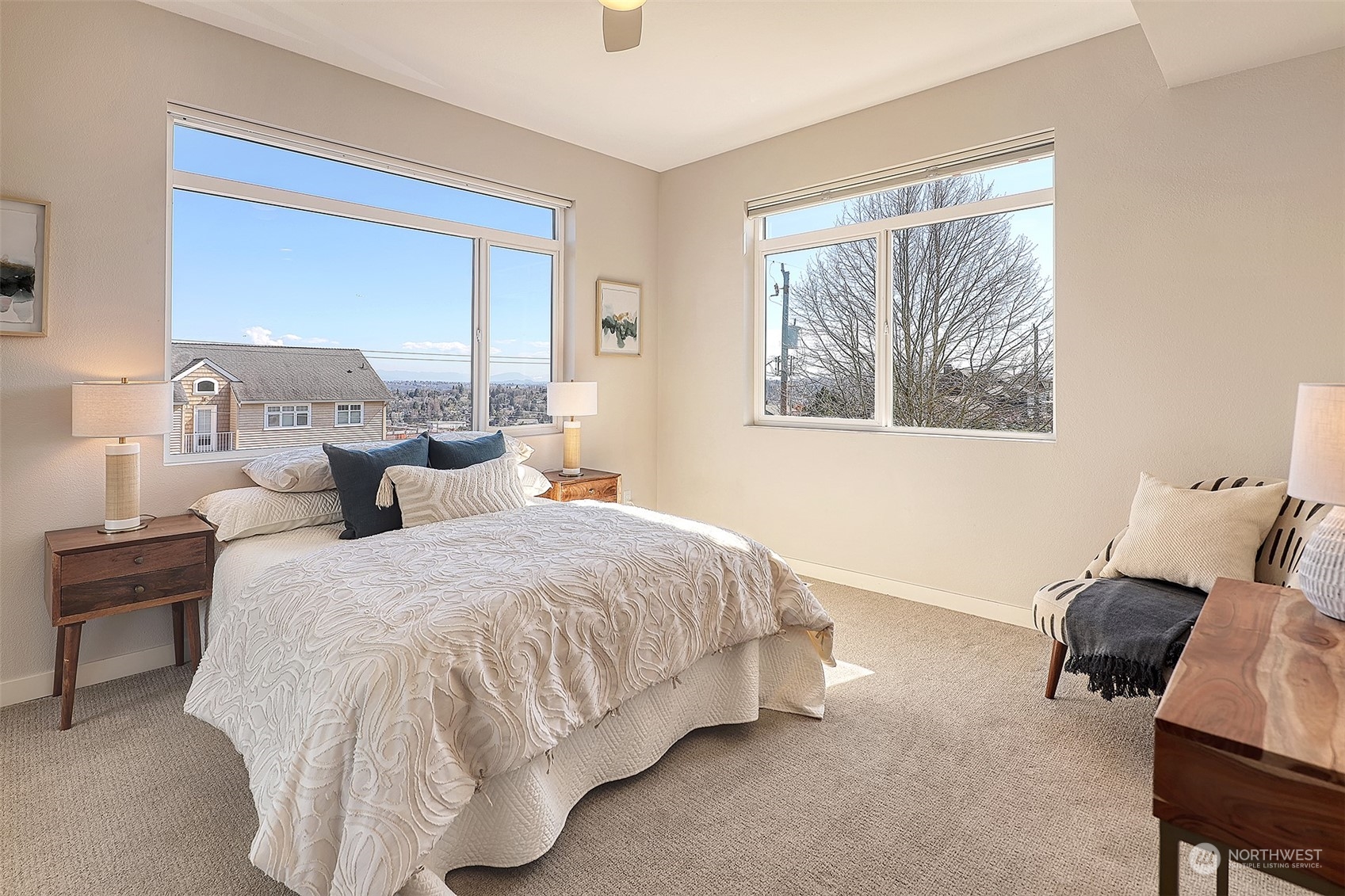 3263 35th Avenue Southwest Seattle, WA 98126 - Photo 22 of 38 a spacious bedroom with two beds and large window