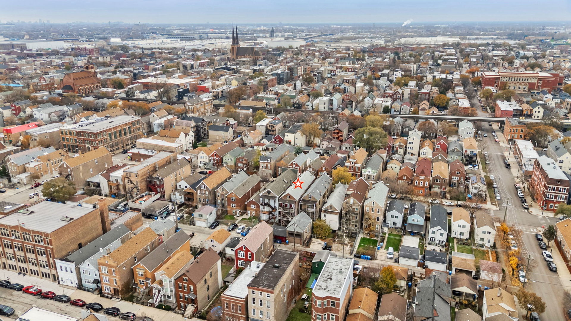 2236 West 19th Street Chicago, IL 60608 - Photo 39 of 40 an aerial view of residential houses with city view