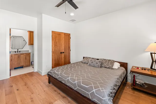 an aerial view of a house